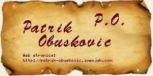 Patrik Obušković vizit kartica